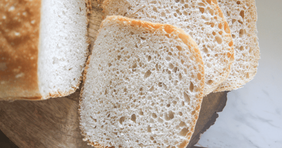Freshly baked sourdough loaf with rustic texture from a bread machine
